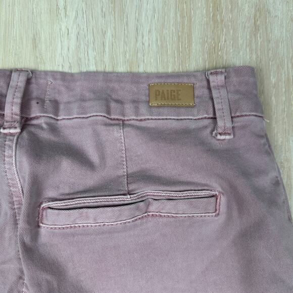 Paige Romy Flat Front Weekend Chino Rose Pink Cropped Trouser Dress Pants 28 - Picture 14 of 15